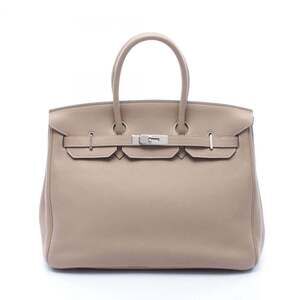 Hermes Birkin 35 Tourterelle Grey Handbag, Leather, Taurillon Clemence, Women...